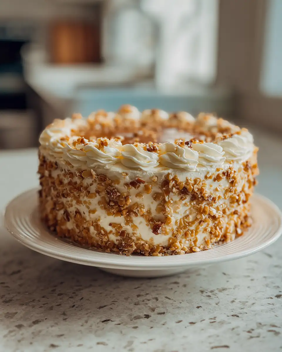Indulge in Sweet Bliss with Irresistible Caramel Toffee Crunch Cake - Featured Image