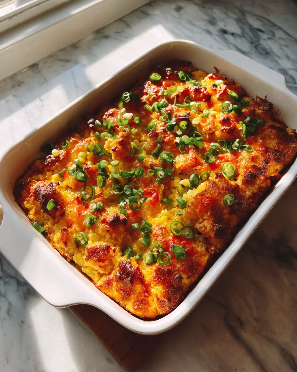 Spice Up Your Table with Cheddar Jalapeño Cornbread Casserole 6 Final dish - Spice Up Your Table with Cheddar Jalapeño Cornbread Casserole