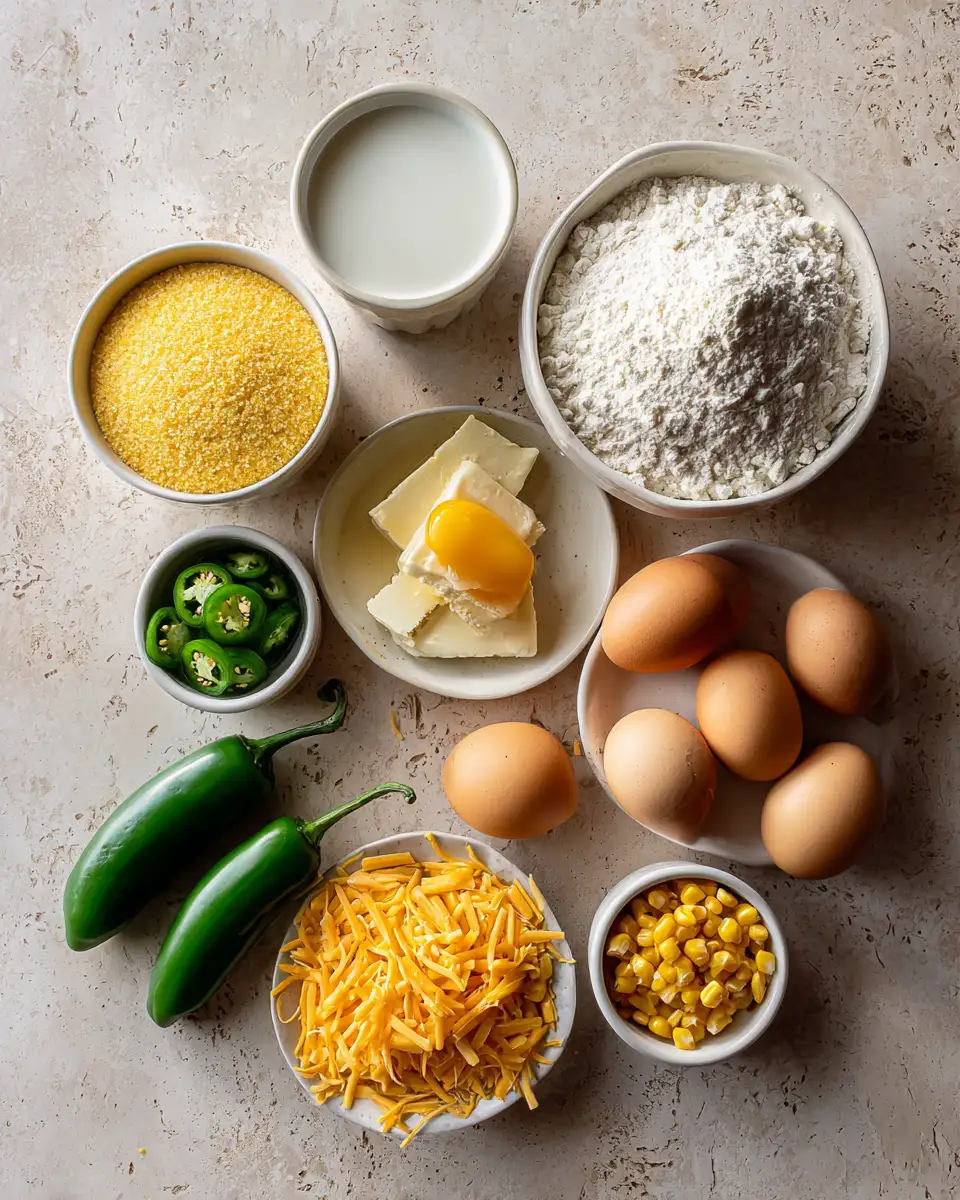 Spice Up Your Table with Cheddar Jalapeño Cornbread Casserole 4 Ingredients for Spice Up Your Table with Cheddar Jalapeño Cornbread Casserole