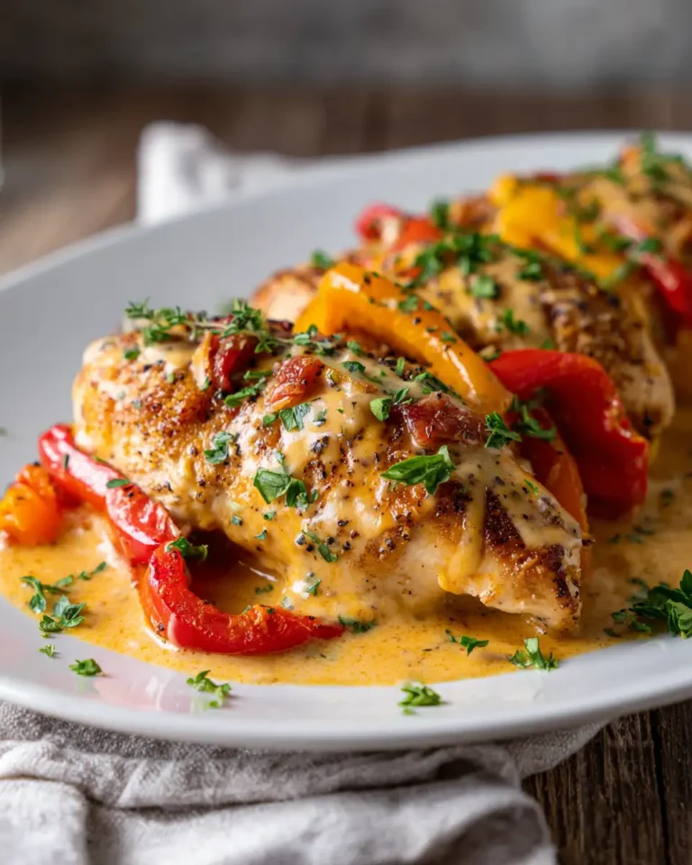 Melt-in-Your-Mouth Cheesy Baked Chicken Breast and Peppers Delight - Featured Image