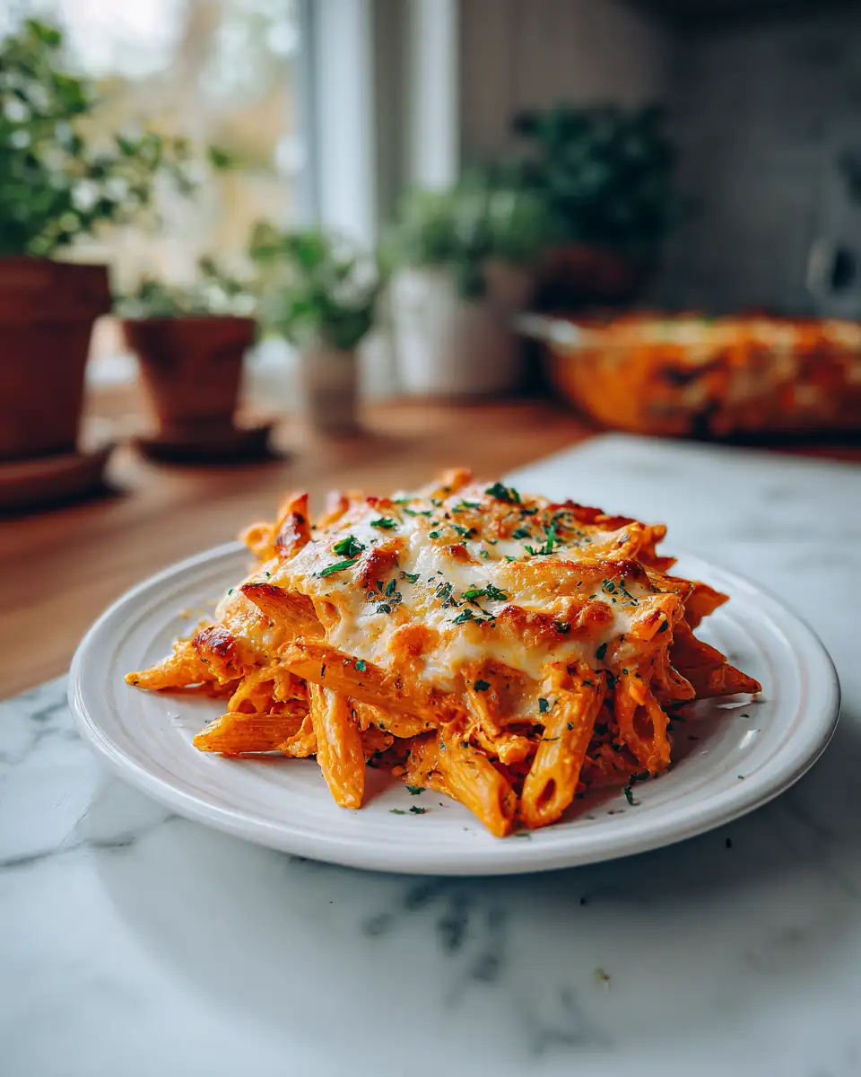 Satisfy Your Cravings with This Irresistible Cheesy Buffalo Chicken Pasta Bake - Featured Image