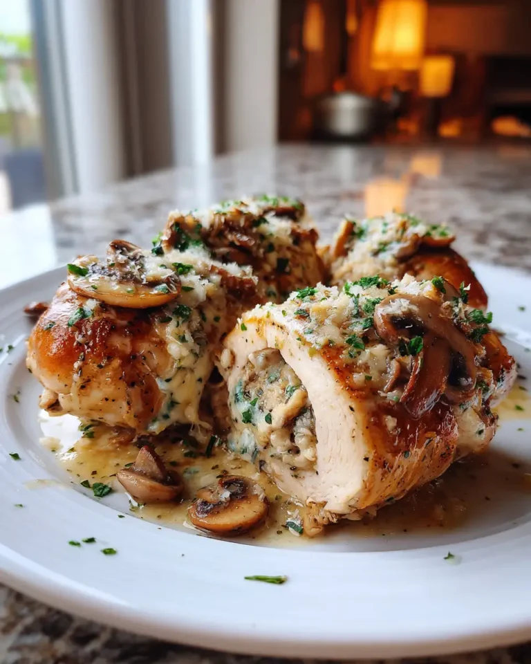 Indulge in Decadence with Cheesy Garlic Butter Mushroom Stuffed Chicken - Featured Image