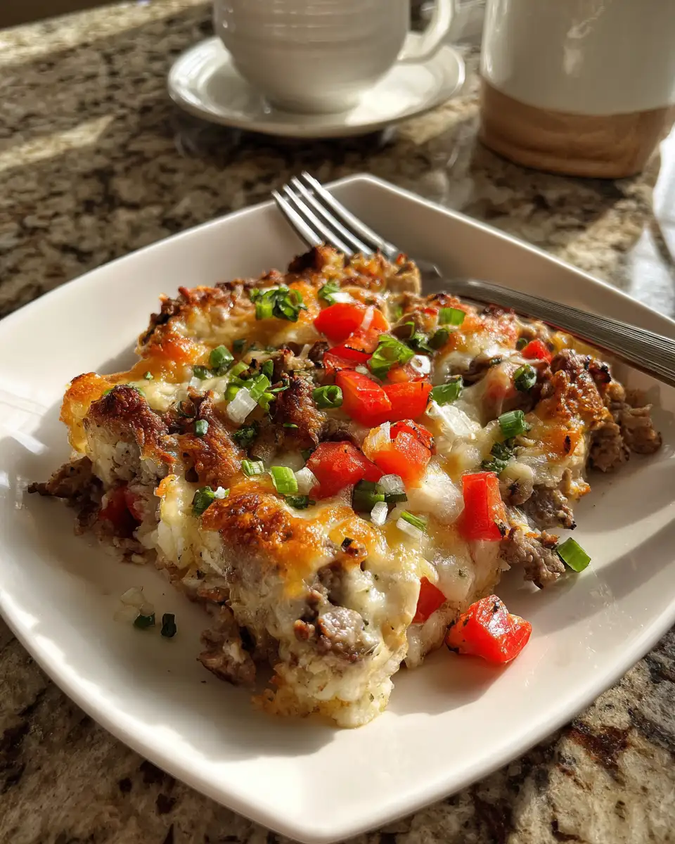 Ultimate Cheesy Low Carb Philly Cheesesteak Casserole Delight - Featured Image
