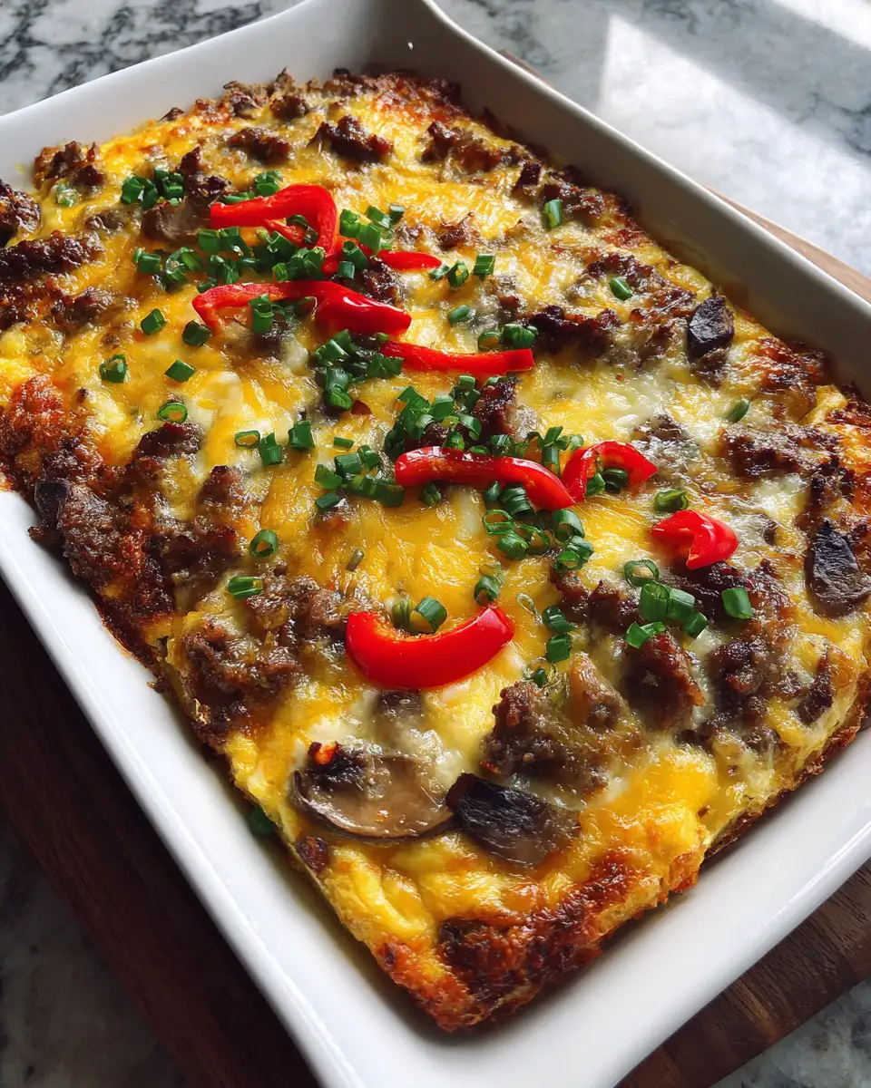 Final dish - Indulge Guilt-Free with This Cheesy Low Carb Philly Cheesesteak Casserole