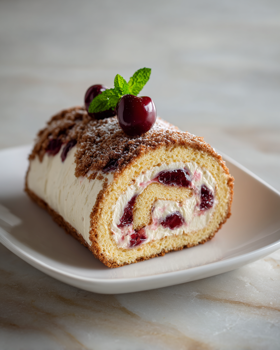 Decadent Cherry Cheesecake Cake Roll: A Slice of Heaven - Featured Image