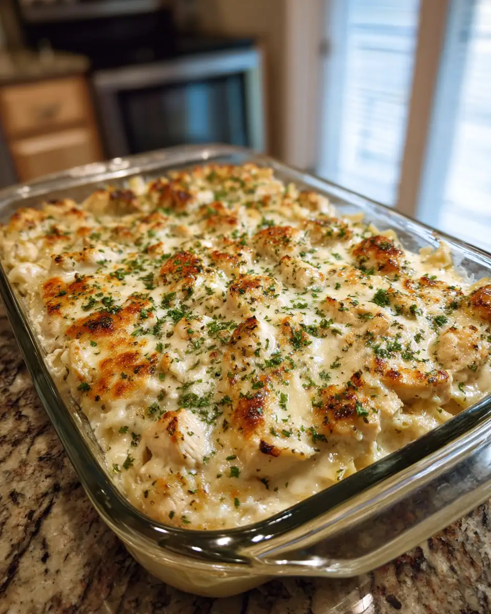 Ultimate Comfort: Creamy Chicken Alfredo Bake Delight 6 Final dish - Ultimate Comfort: Creamy Chicken Alfredo Bake Delight