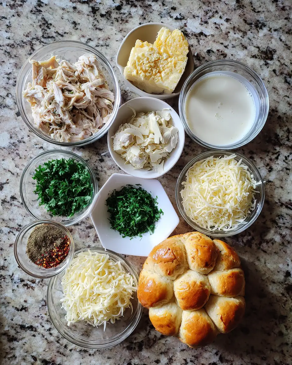 Ingredients for Unleash the Flavor: Irresistible Chicken Alfredo Monkey Bread Magic