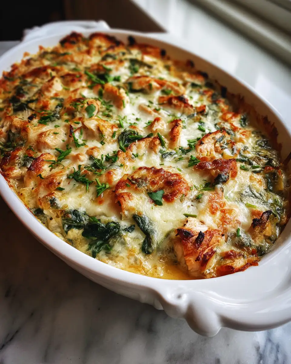 Final dish - Irresistible Comfort: The Ultimate Chicken and Spinach Casserole Recipe