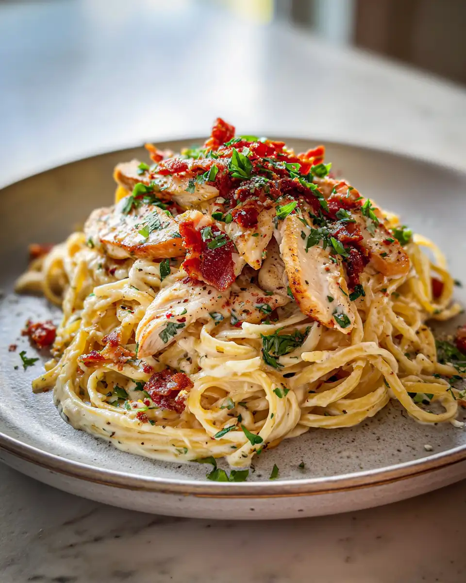 Savor the Flavor: Irresistible Chicken Bacon Ranch Pasta Delight 6 Final dish - Savor the Flavor: Irresistible Chicken Bacon Ranch Pasta Delight