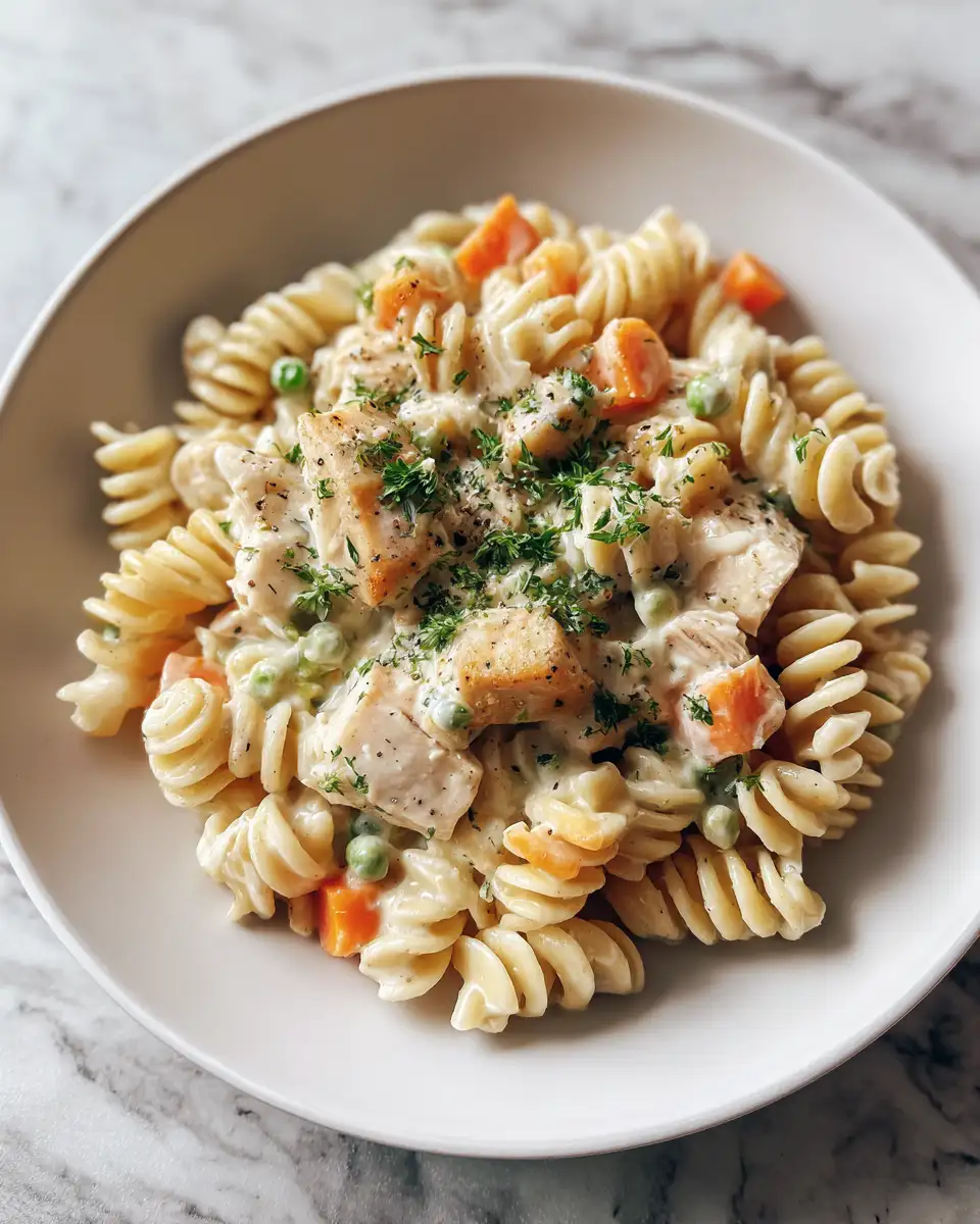Final dish - Comfort in a Bowl: Discover the Magic of Chicken Pot Pie Pasta