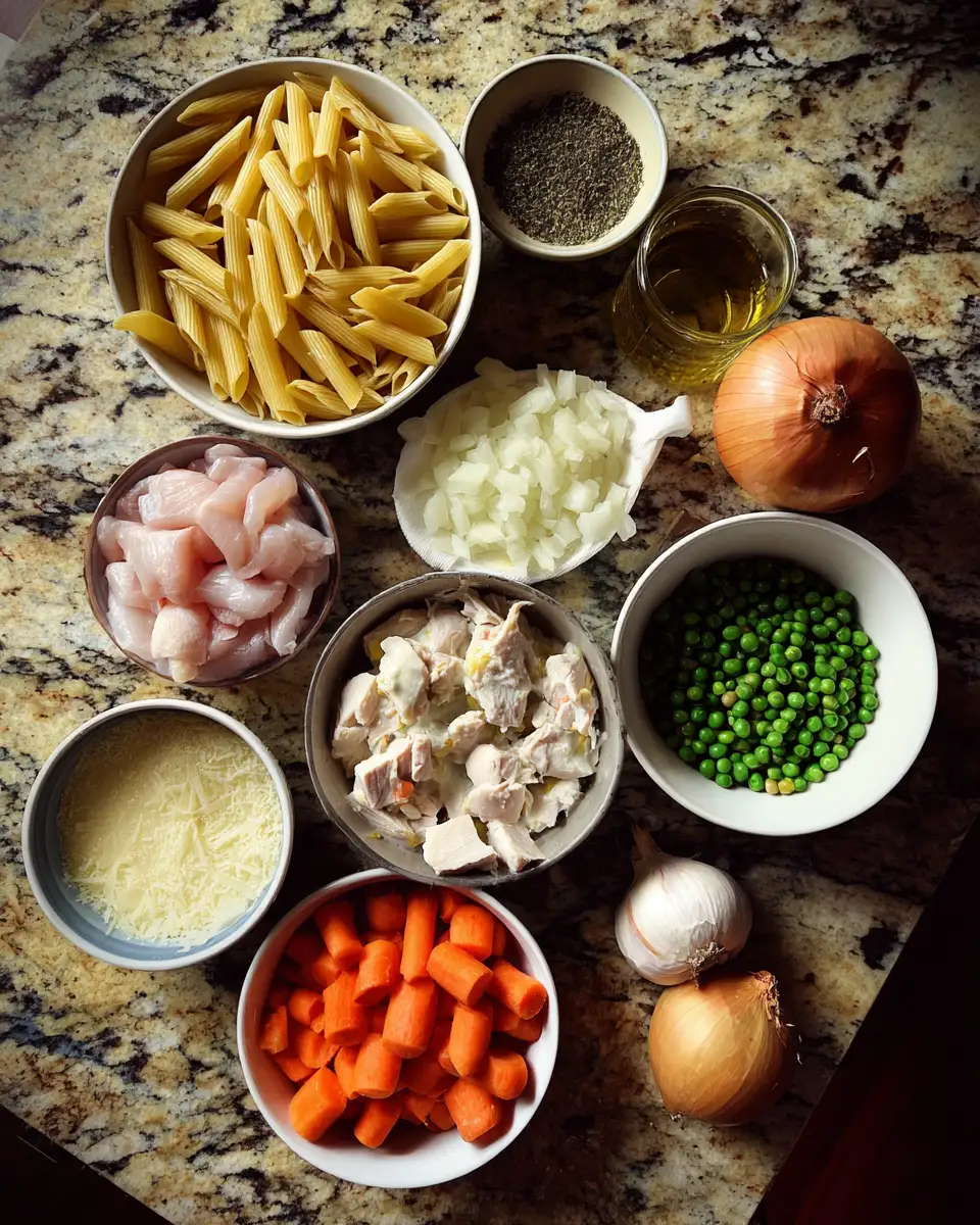 Ingredients for Comfort in a Bowl: Discover the Magic of Chicken Pot Pie Pasta