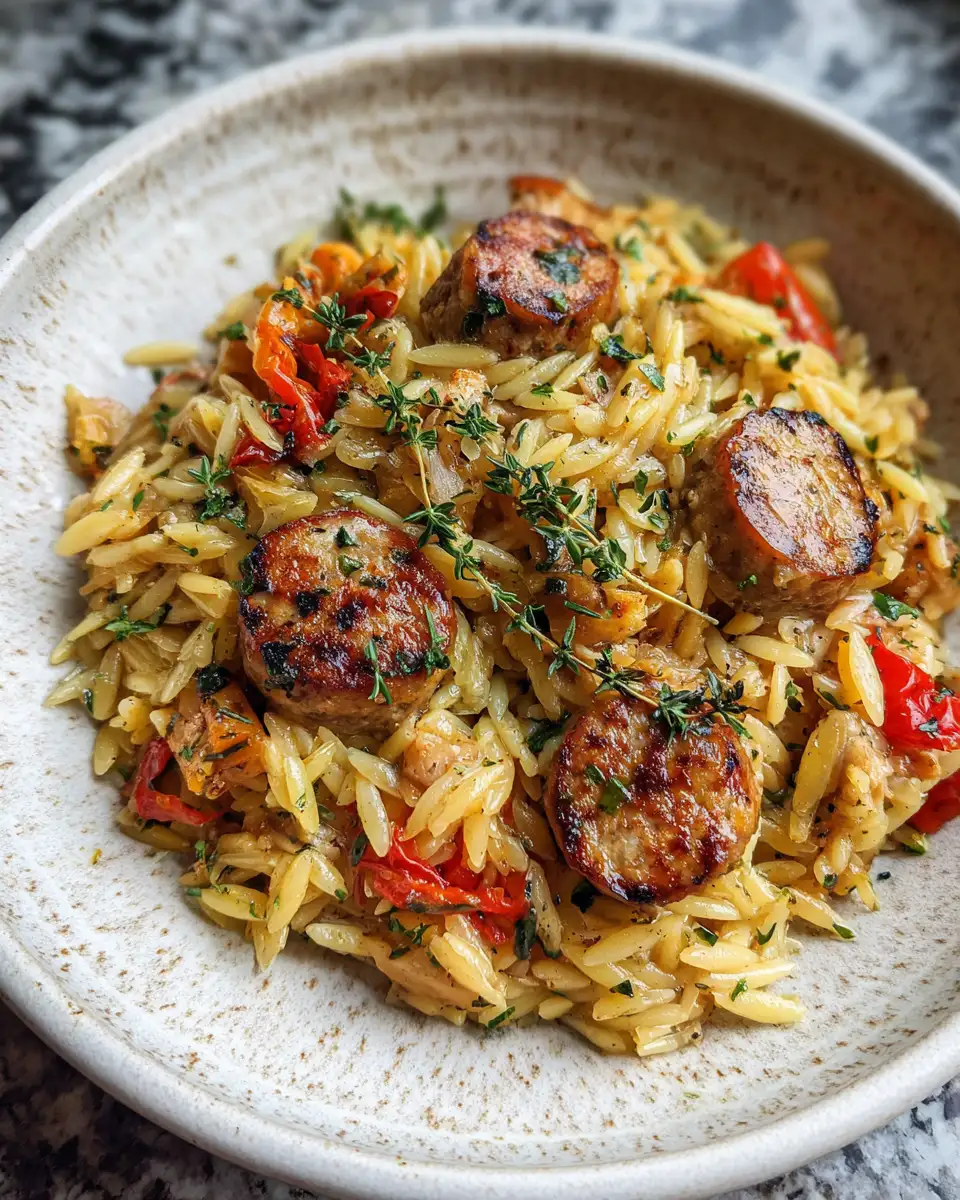 Savor the Flavor: A Delectable Chicken Sausage Orzo Feast 6 Final dish - Savor the Flavor: A Delectable Chicken Sausage Orzo Feast
