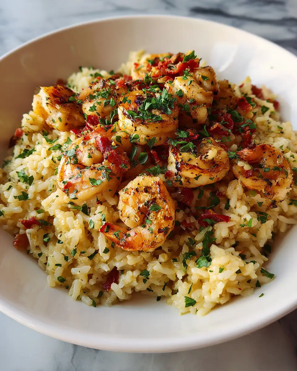 Final dish - Savor the Flavor: Chicken Scampi with Creamy Garlic Parmesan Rice Delight