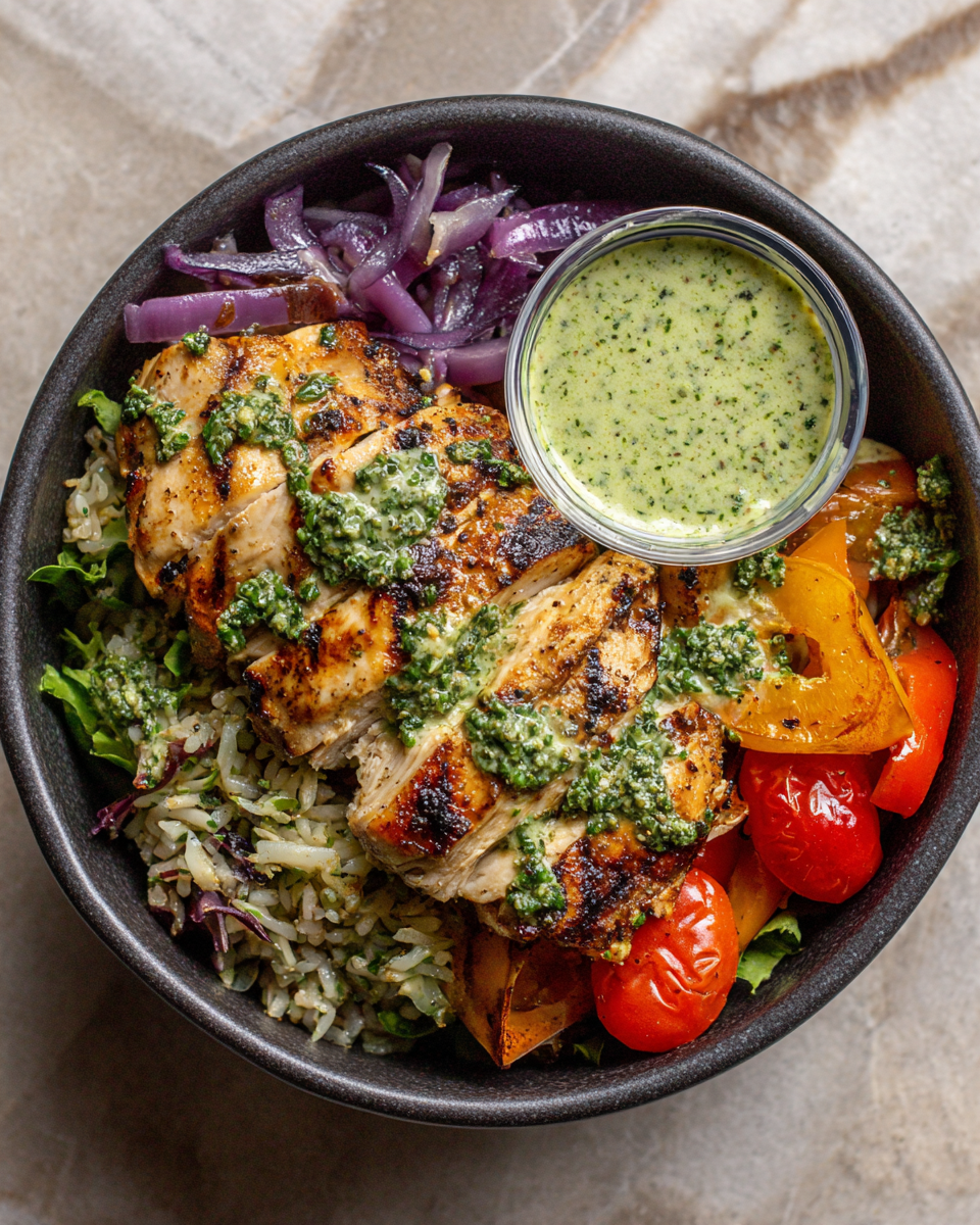 Flavor Fiesta: Chimichurri Grilled Chicken Bowl with Garlic Sauce - Featured Image
