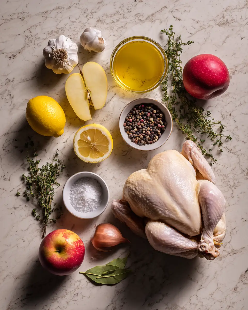 Ingredients for Fall in Love with Flavor: Cider Brined Roast Chicken Perfection