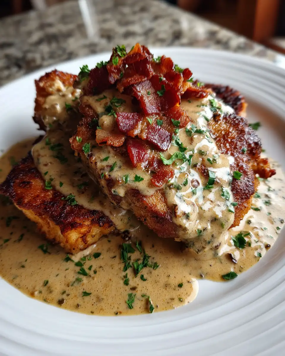 Sizzling Southern Delight: Country Fried Pork Chops with Bacon Gravy 6 Final dish - Sizzling Southern Delight: Country Fried Pork Chops with Bacon Gravy