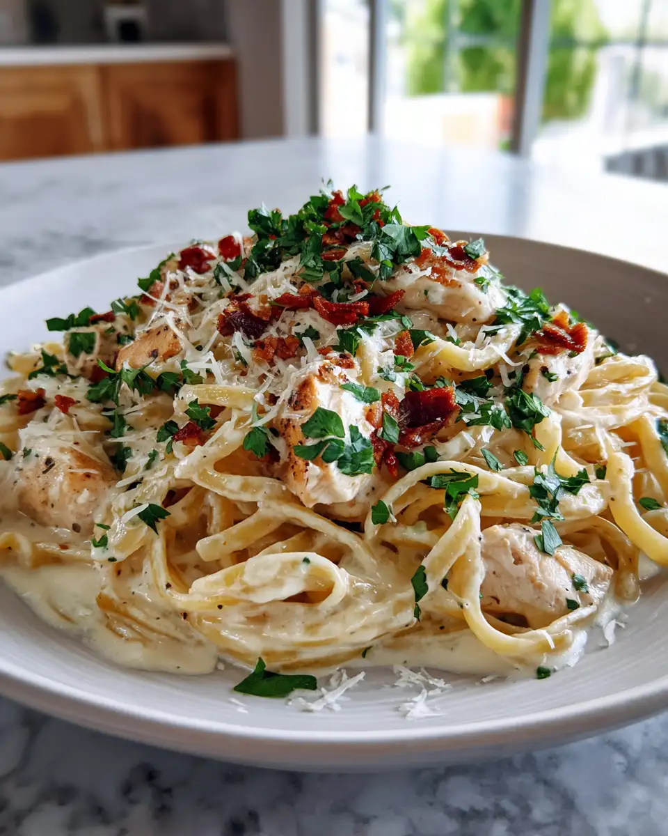 Indulge in the Irresistible Delight of Creamy Garlic Chicken Pasta - Featured Image
