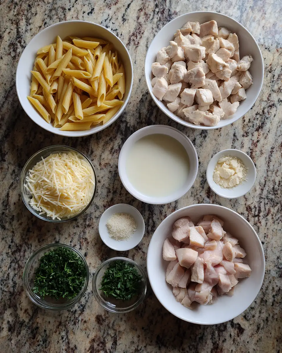 Ingredients for Indulge in the Irresistible Delight of Creamy Garlic Chicken Pasta