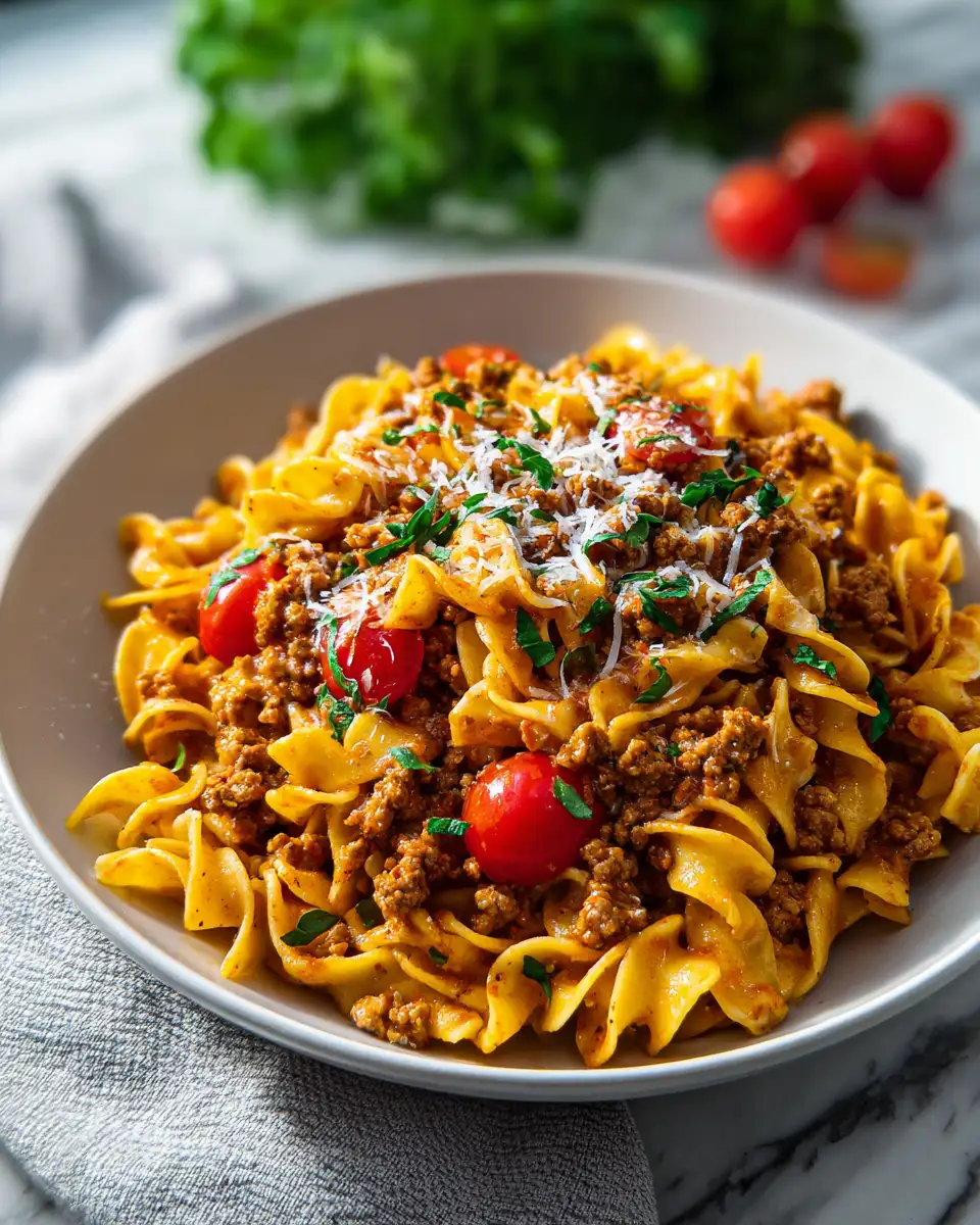Final dish - Ultimate Comfort: Creamy Ground Turkey Pasta Delight