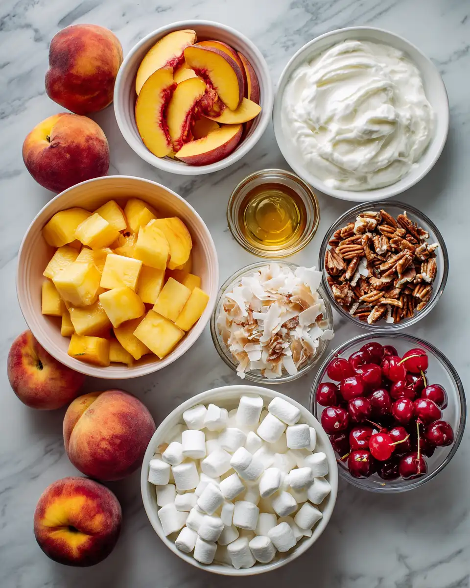 Ingredients for Indulge in Luxurious Flavors with Creamy Millionaire Peach Salad