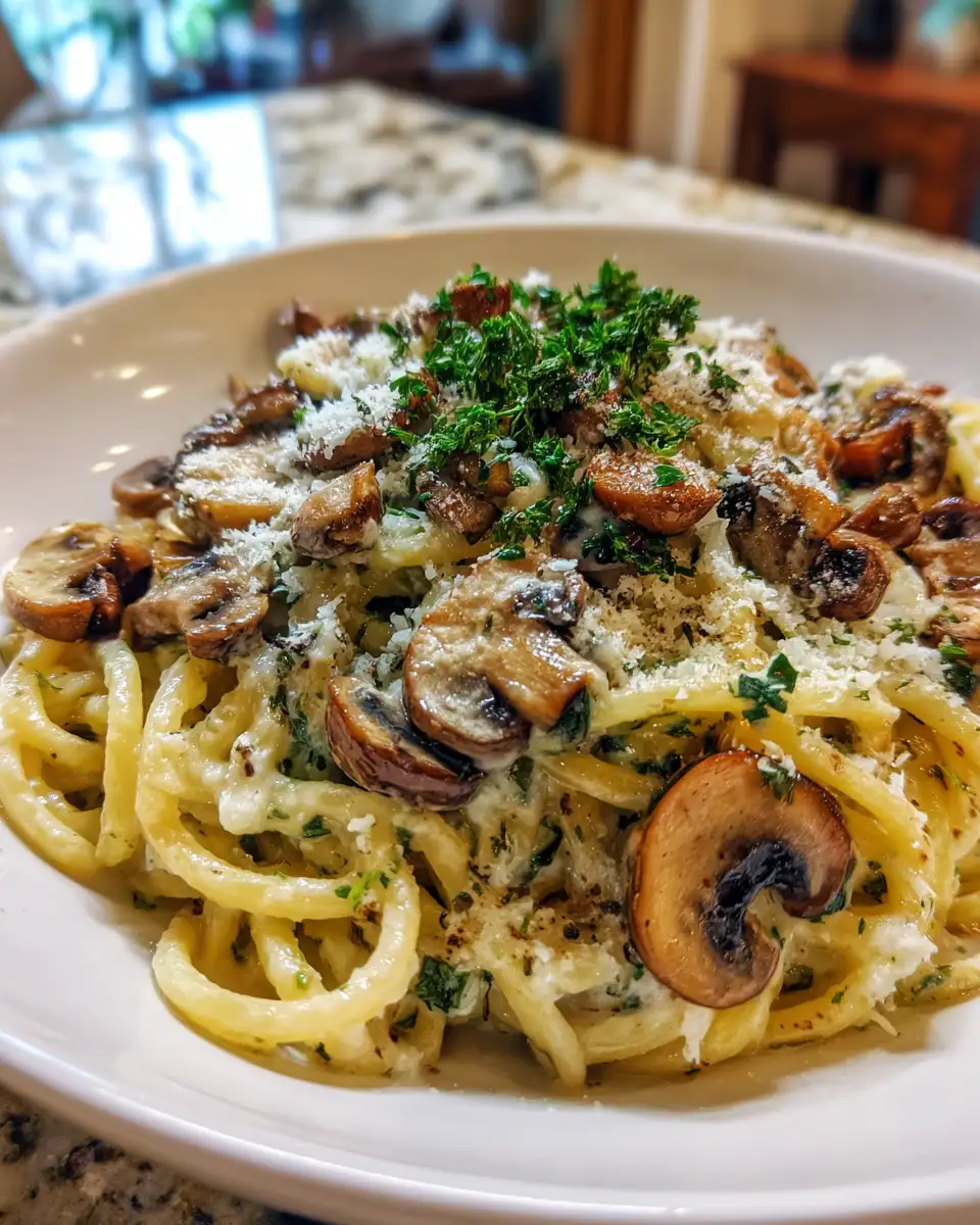 Final dish - Indulge in the Irresistible Creaminess of Ricotta Mushroom Pasta