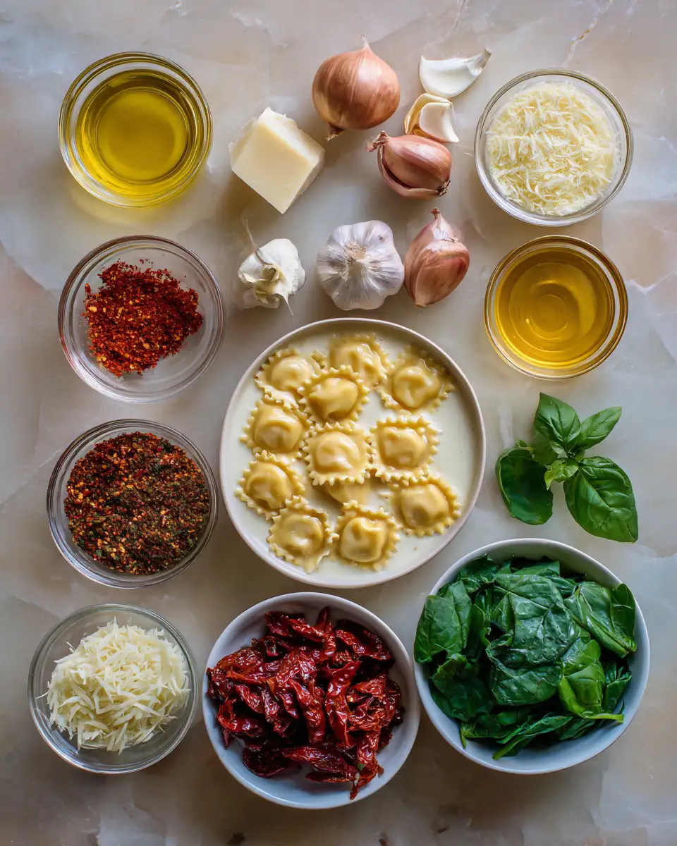 Ingredients for Savor the Comfort: Creamy Tuscan Ravioli Soup Delight