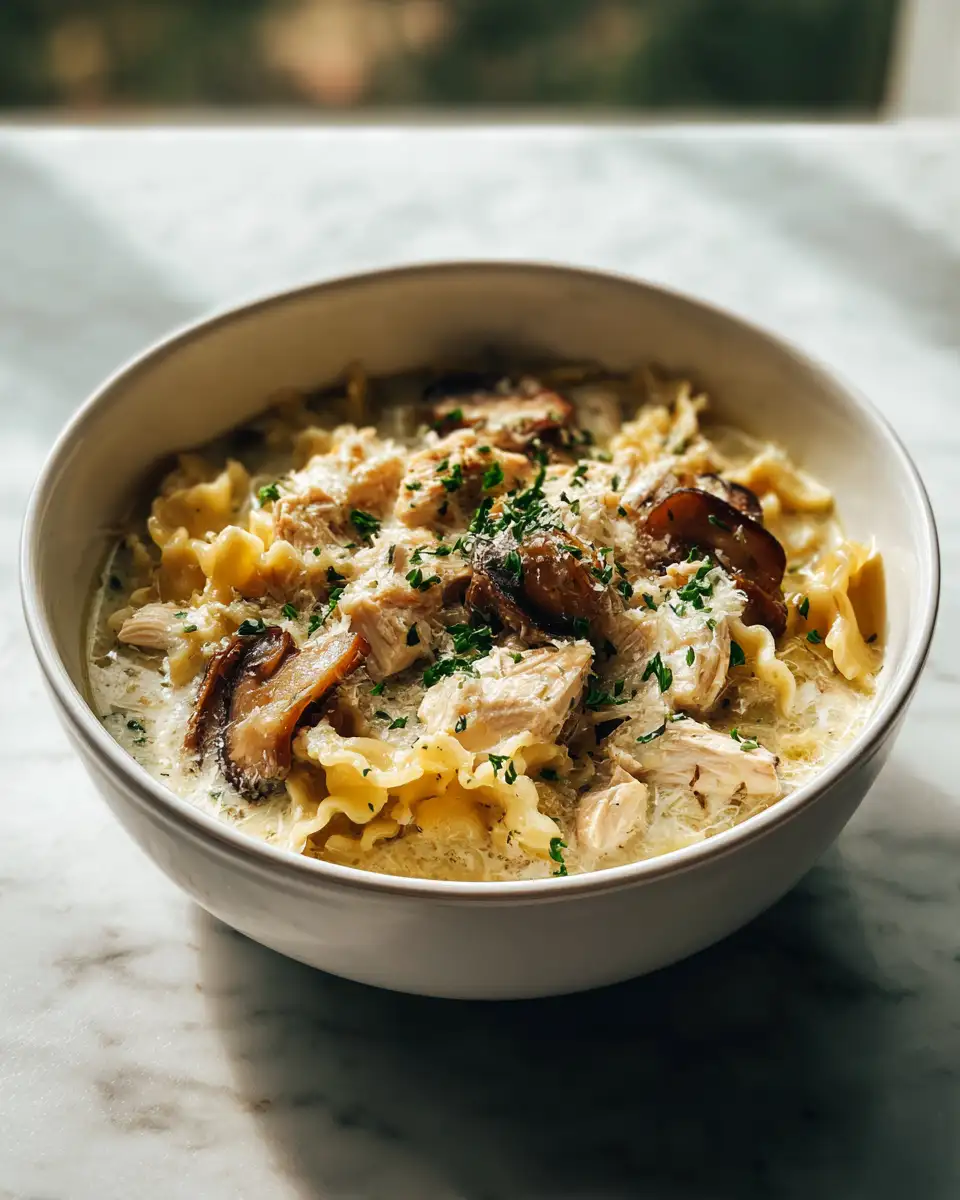 Final dish - Indulge in a Bowl of Comfort: Creamy White Chicken Lasagna Soup Heaven