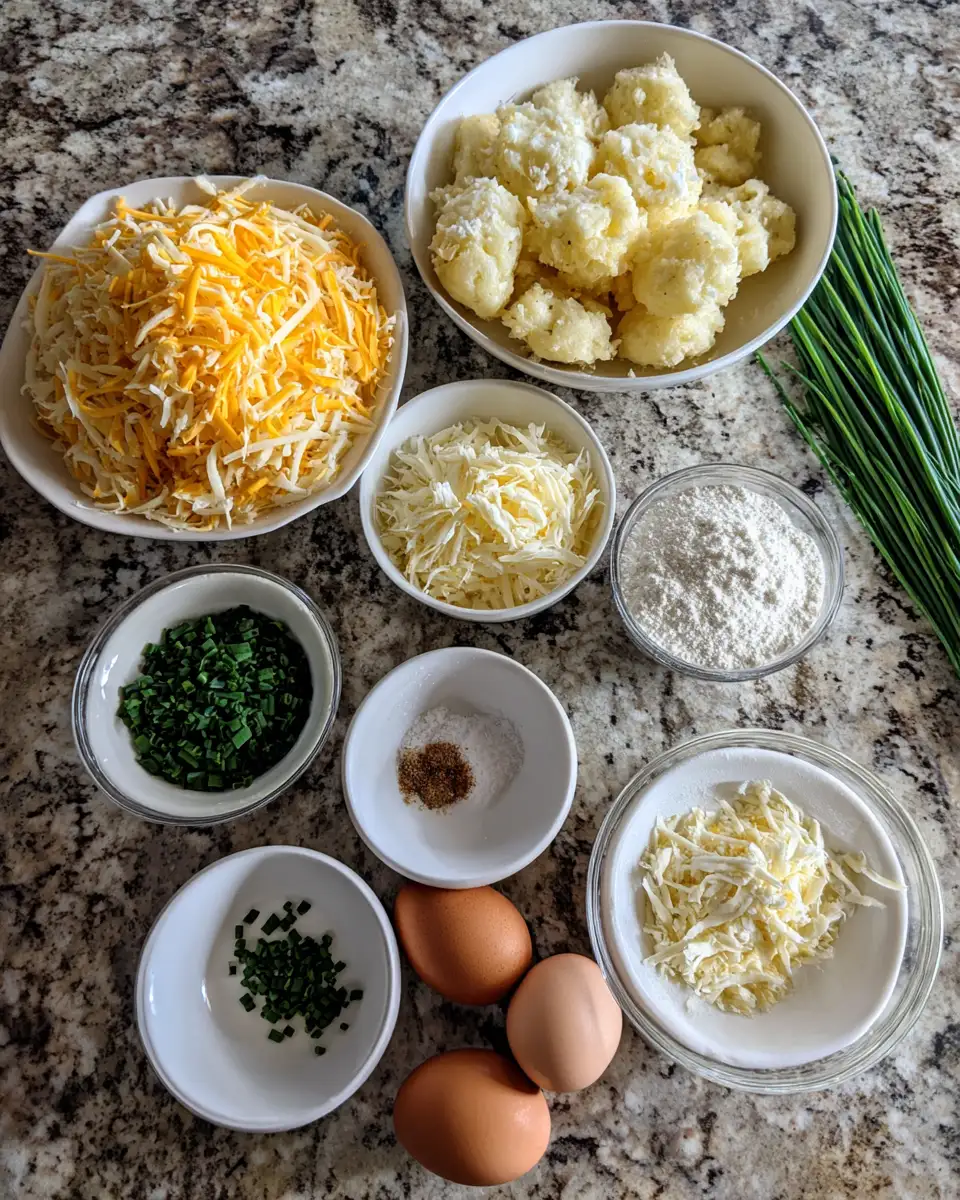 Ingredients for Crispy Mashed Potato Cheese Puffs: Your New Favorite Snack Delight