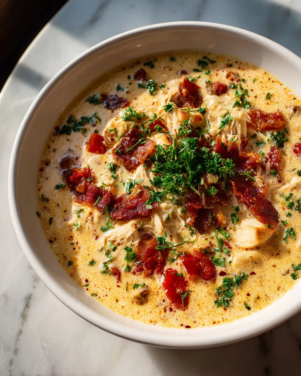 Final dish - Crock Pot Creamy Chicken Parmesan Soup: Cozy Comfort in a Bowl