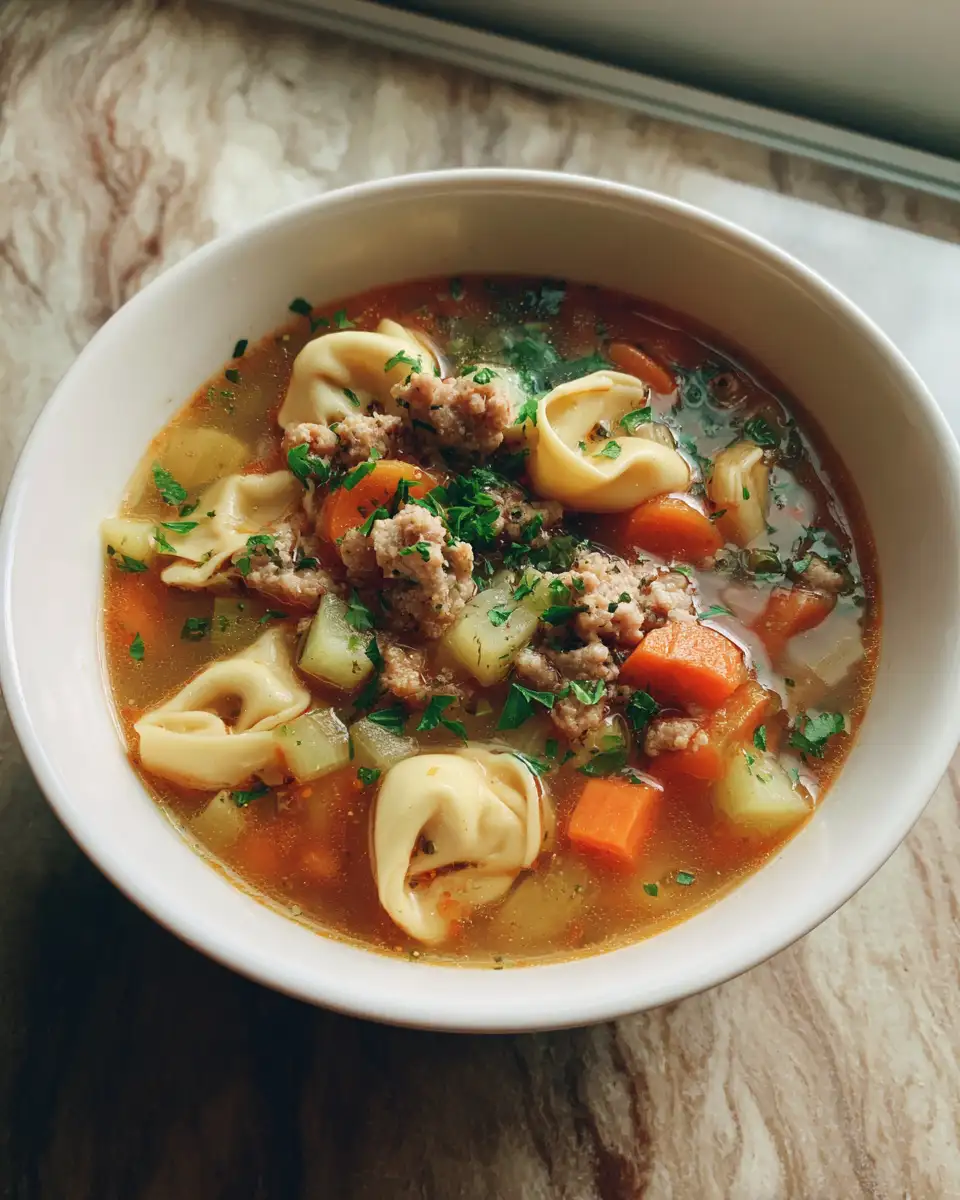 Cozy Up with Crockpot Tortellini Soup with Sausage - Featured Image