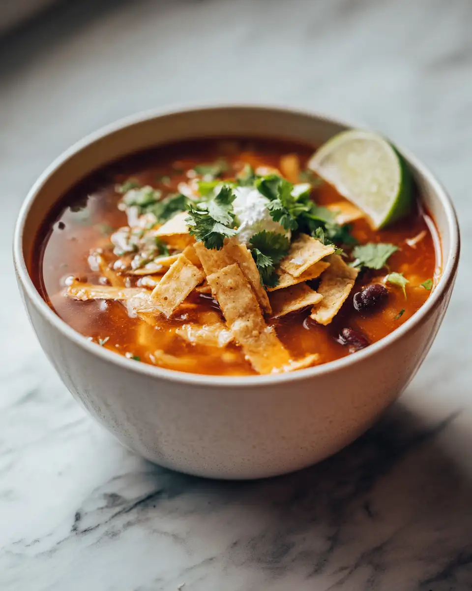 Sizzling Comfort in a Bowl: Crockpot Vegetarian Tortilla Soup Delight - Featured Image