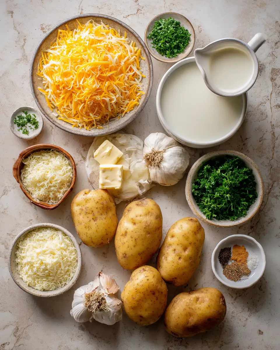 Ingredients for Delmonico Potatoes: The Creamy, Cheesy Side Dish That Steals the Spotlight