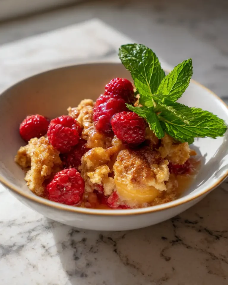 Sun-Kissed Delight: Easy Peach and Raspberry Cobbler - Featured Image