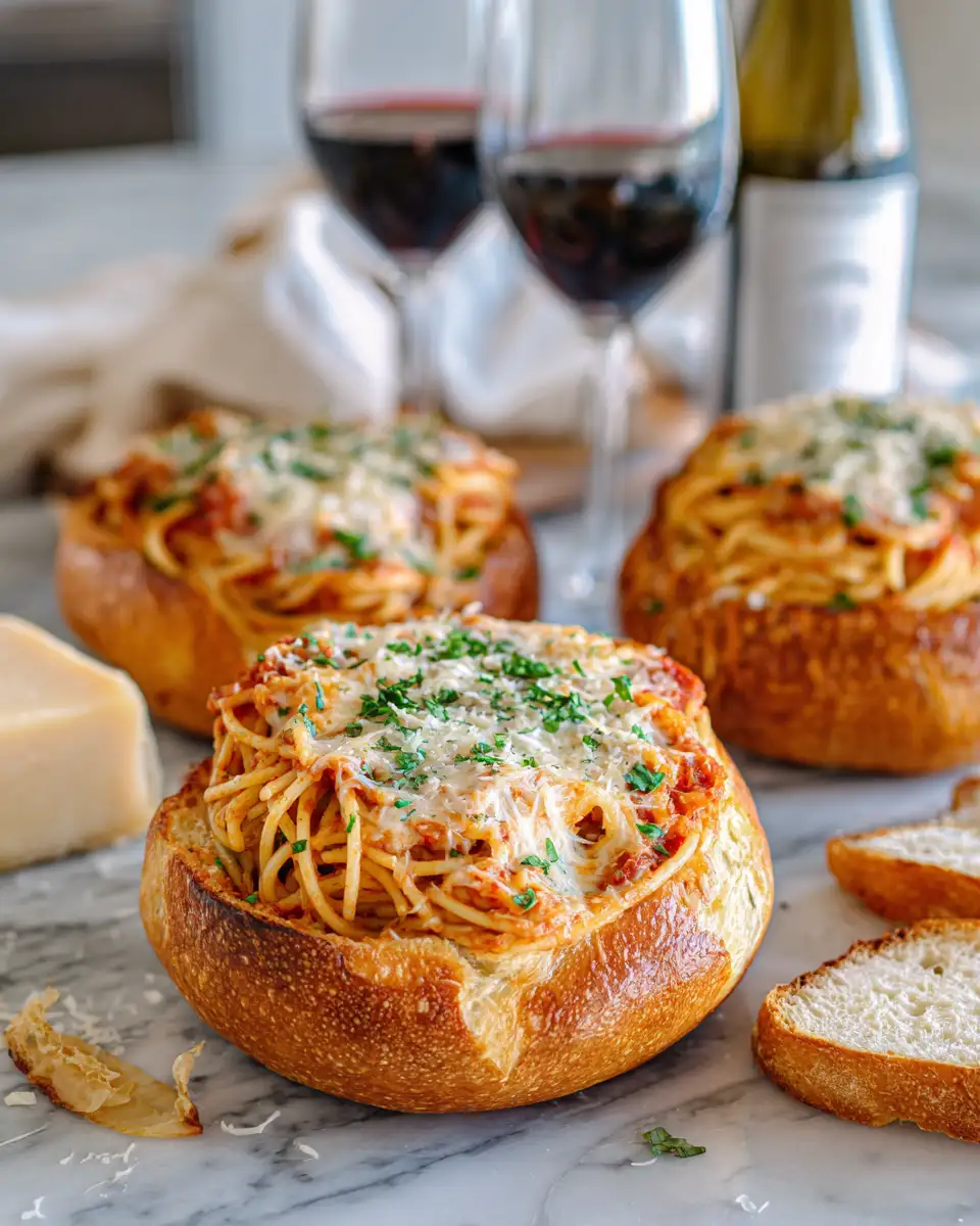 Easy Spaghetti Garlic Bread Bowls: A Delicious Twist on Comfort Food - Featured Image