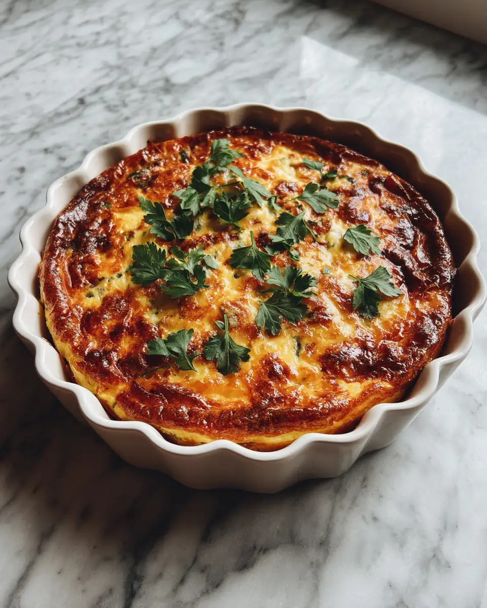 Final dish - Effortless Delight: Whip Up an Easy Tortilla Quiche Bake