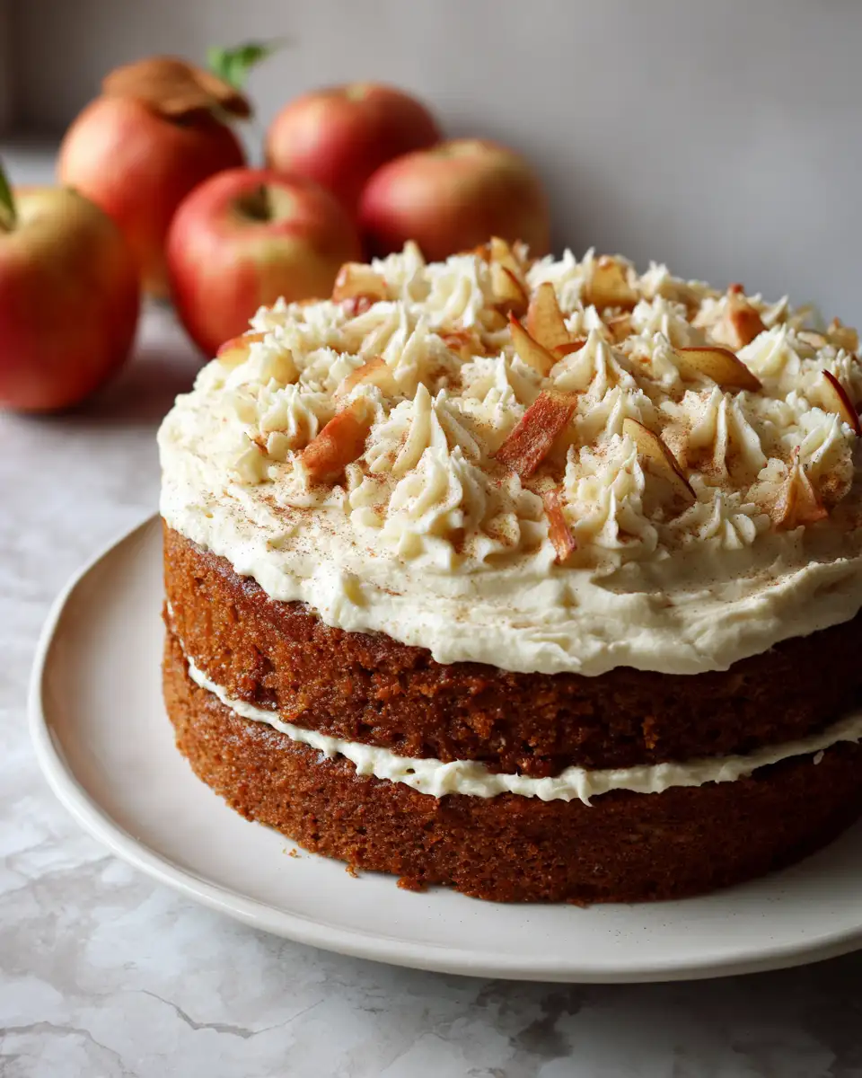 Final dish - Indulge in Autumn Bliss with Our Fresh Apple Cake and Cream Cheese Frosting