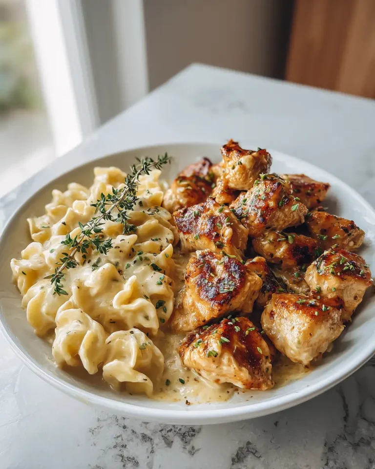 Savor the Flavor: Garlic Butter Chicken Bites with Creamy Pasta Delight - Featured Image