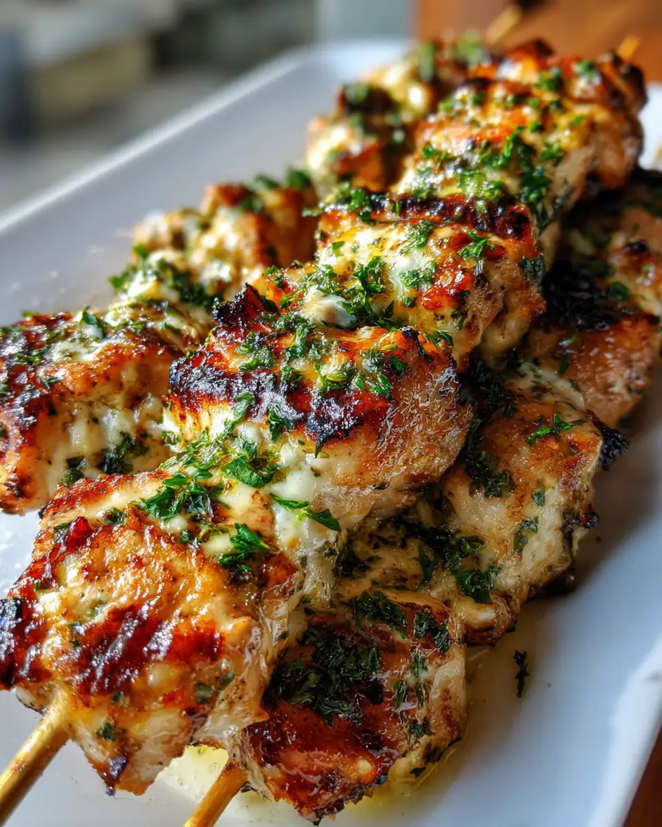 Final dish - Sizzling Garlic Parmesan Chicken Skewers That Will Ignite Your Taste Buds