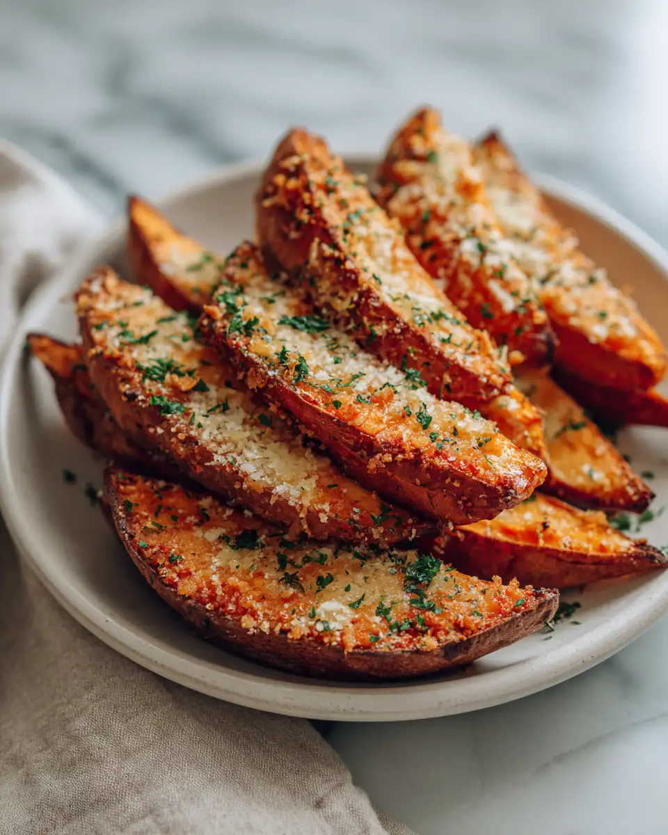 Irresistibly Crispy Garlic Parmesan Sweet Potato Wedges You Need to Try - Featured Image