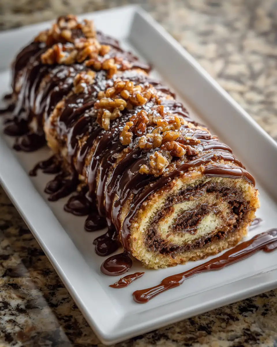 Final dish - Indulge in Decadence with a German Chocolate Roll Cake Delight