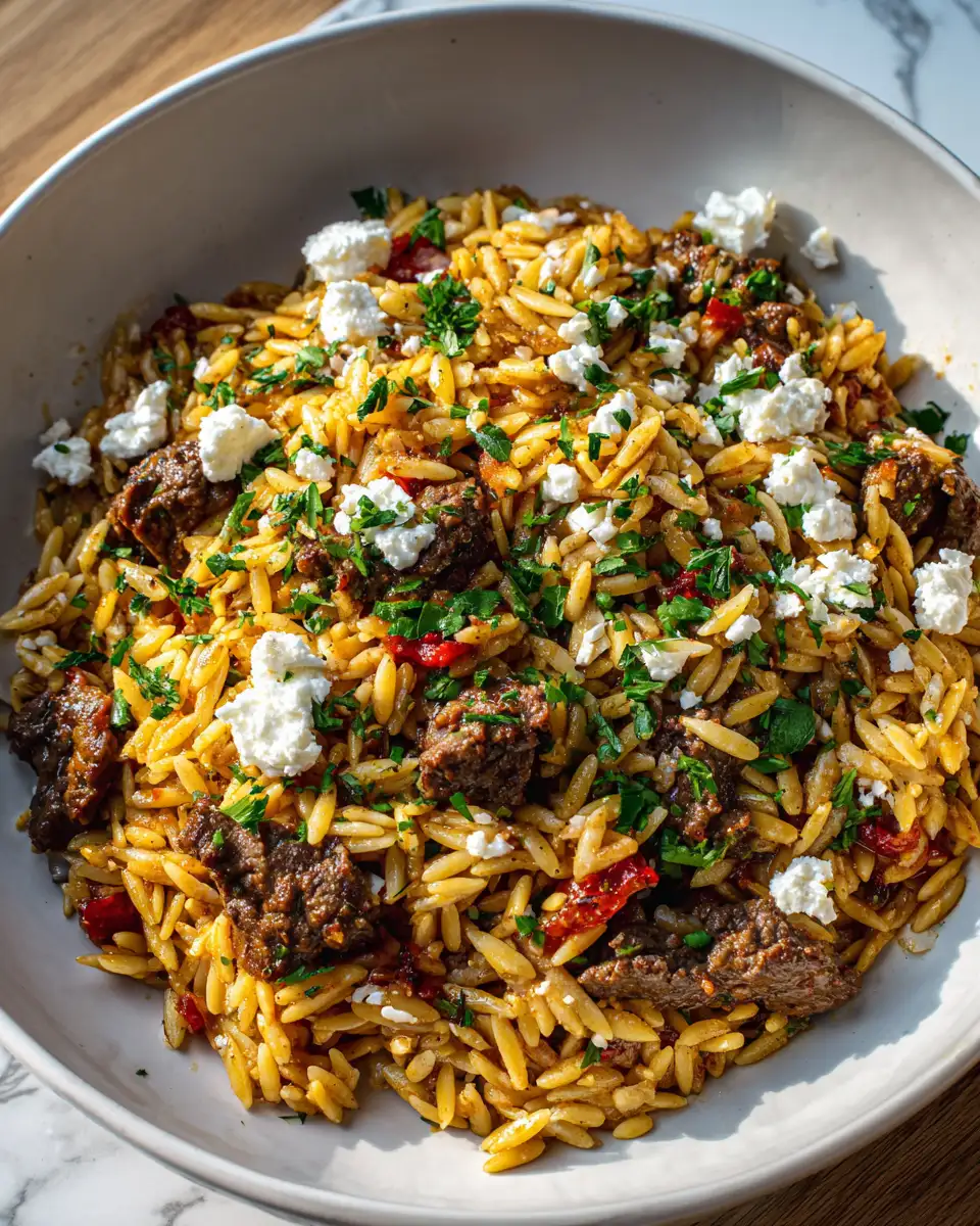 Savor the Flavors of Greece with a Hearty Beef Orzo Pasta Delight - Featured Image