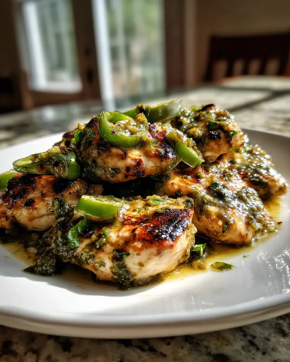 Sizzling Grilled Salsa Verde Pepper Jack Chicken Fiesta - Featured Image