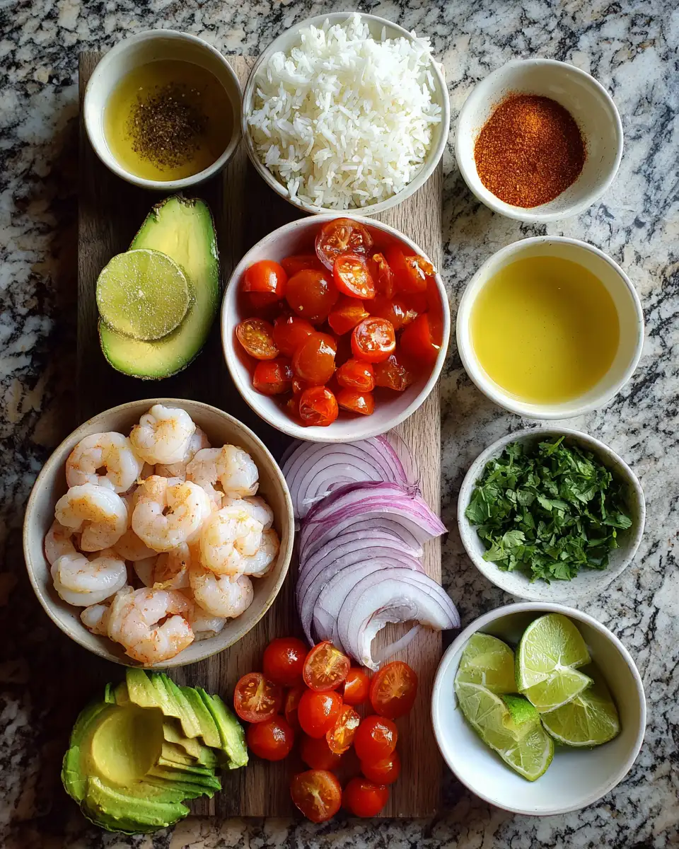 Ingredients for Sizzle and Savor: Ultimate Grilled Shrimp Bowl Recipe
