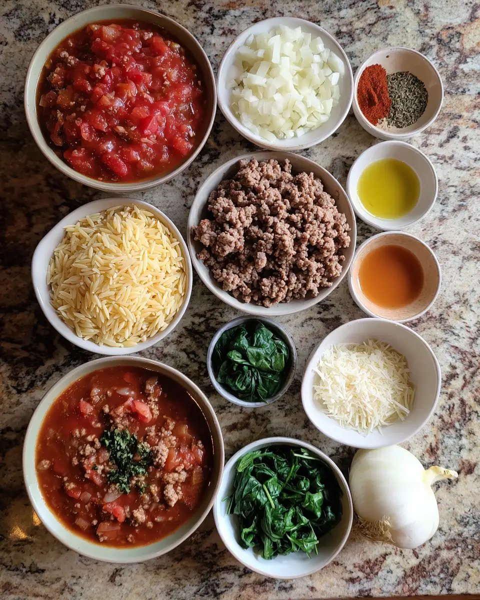 Ingredients for Savor the Flavor: Irresistible Ground Beef Orzo Delight