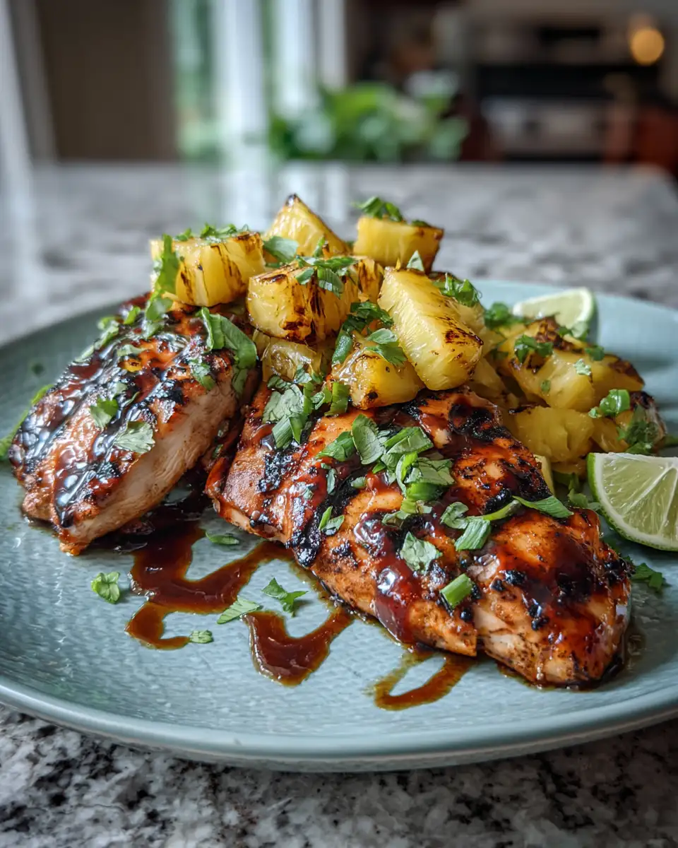 Final dish - Tropical Bliss: Savoring Hawaiian Grilled Chicken and Pineapple