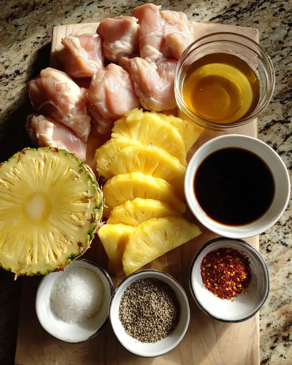 Ingredients for Tropical Bliss: Savoring Hawaiian Grilled Chicken and Pineapple