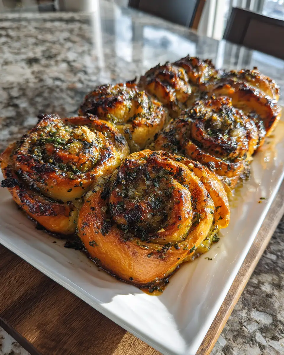 Final dish - Unravel the Flavors: Herb & Garlic Swirl Rolls Delight