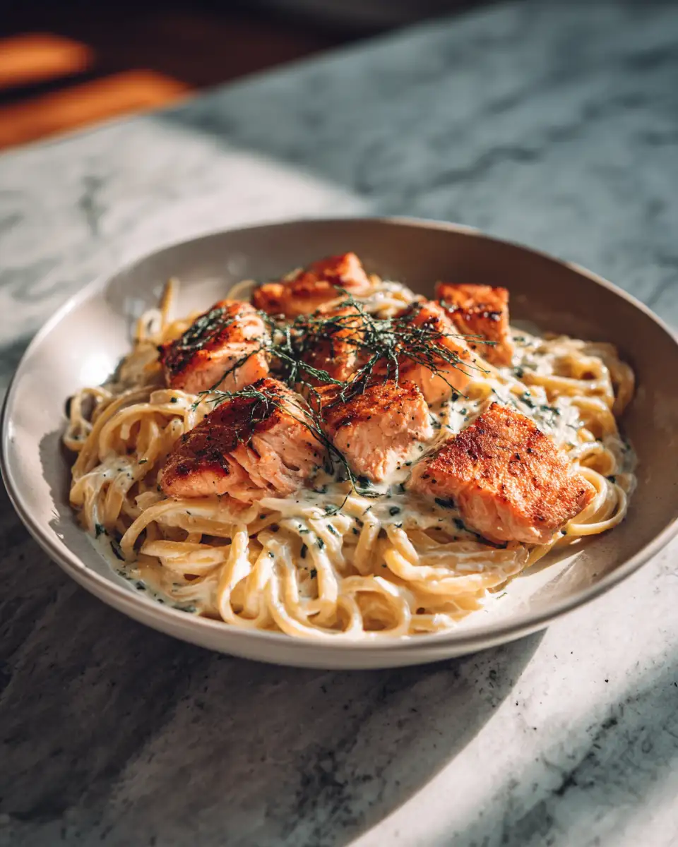 Elevate Your Dinner: Indulge in High Protein Creamy Salmon Pasta - Featured Image