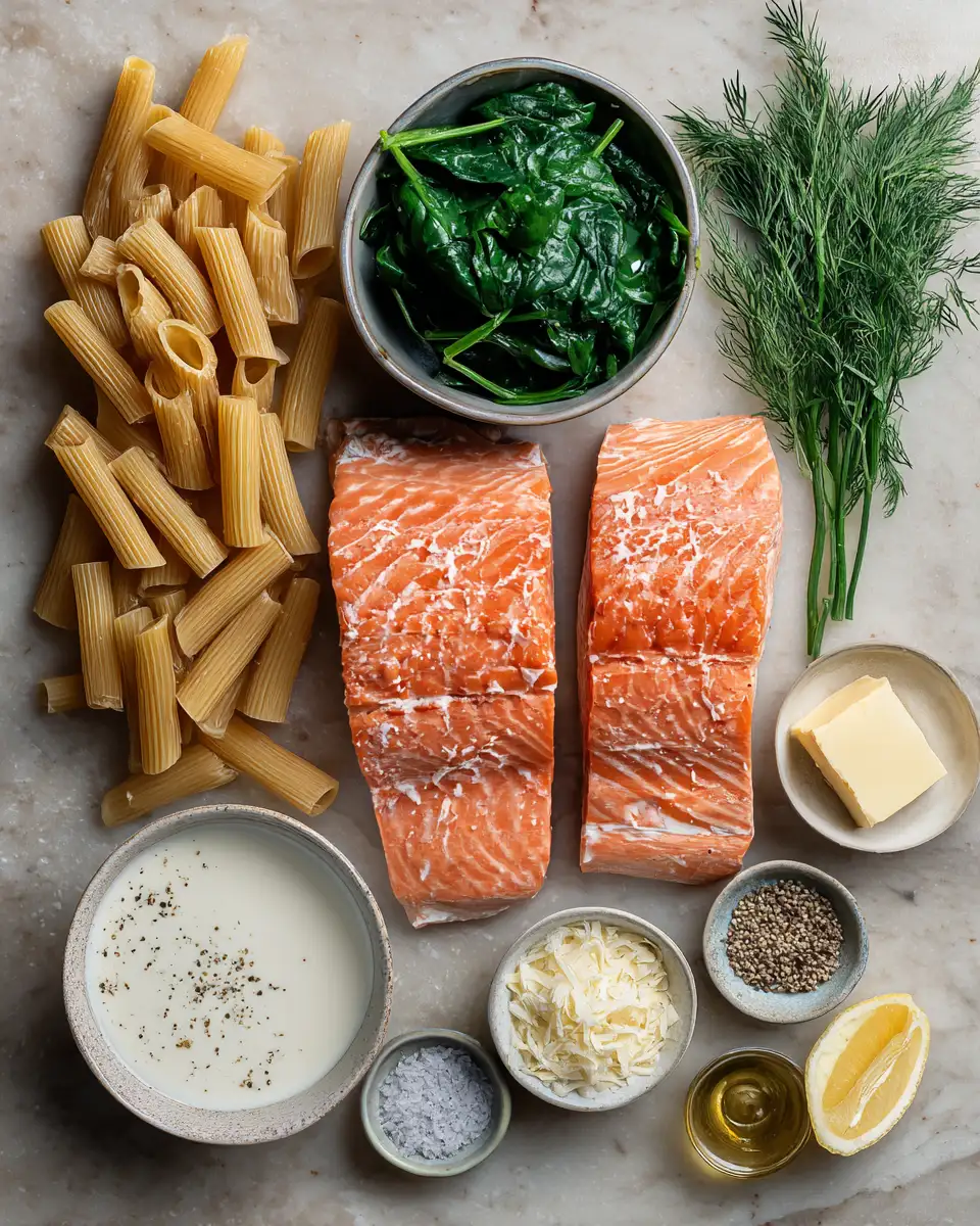 Elevate Your Dinner: Indulge in High Protein Creamy Salmon Pasta 4 Ingredients for Elevate Your Dinner: Indulge in High Protein Creamy Salmon Pasta