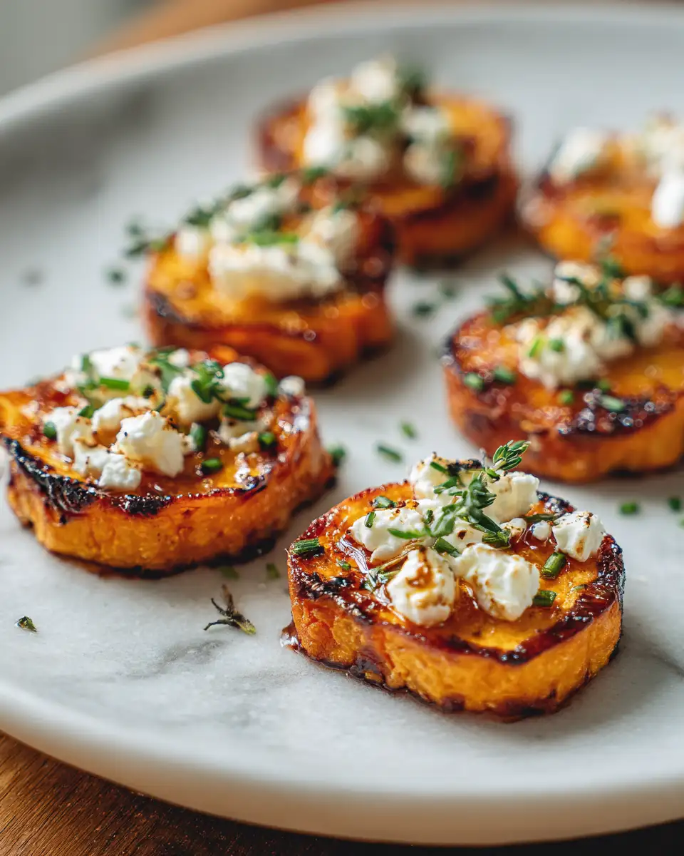 Final dish - Sweet and Savory Delight: Unveiling Honey Feta Sweet Potato Rounds